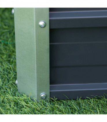 Raised Garden Bed, Elevated Planter Box & Gloves, Grey