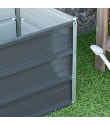 Raised Garden Bed, Elevated Planter Box & Gloves, Grey