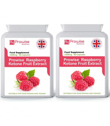 Raspberry Fruit Extract 1200mg - 60 Capsules x 2 Pack - UK Manufactured | GMP Standards by Prowise Healthcare