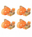 Ratchet Tie Down Straps 4 pcs 0.4 Tonnes 6mx25mm Orange