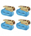 Ratchet Tie Down Straps 4 pcs 0.8 Tonnes 6mx25mm Blue
