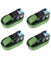 Ratchet Tie Down Straps 4 pcs 800 daN 6 m Green