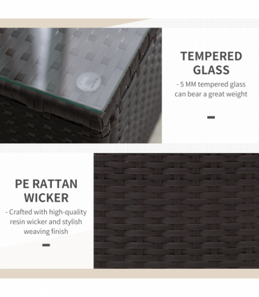 Rattan 3PCs Chair Table Bistro Set Patio Set w/ Steel Frame White