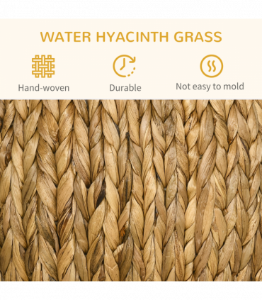 Rattan Cat House Stool, Wicker Kitten Bed for Outdoors and Indoors w/ Cushion