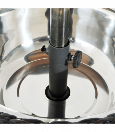 Rattan Ice Bucket Cooler Table Beer Patio Party Activity Bar W/Table-Brown