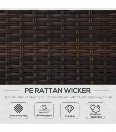 Rattan Single Sofa Chair Garden Wicker Weave Armchair Fire Resistant Brown