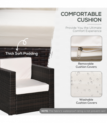 Rattan Single Sofa Chair Garden Wicker Weave Armchair Fire Resistant Brown