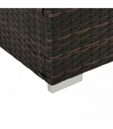 Rattan Sun Lounger Brown with Cushion �