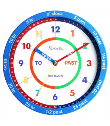Ravel 25cm Time-Teacher Wall Clock - Blue R.KC.09
