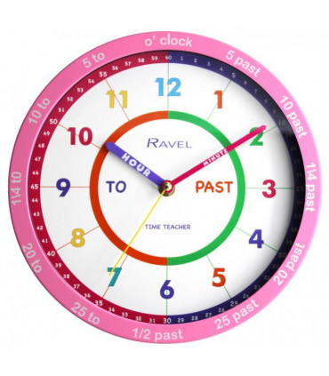 Ravel 25cm Time-Teacher Wall Clock - Pink R.KC.08