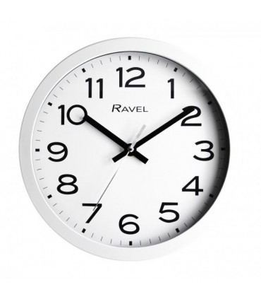 Ravel 25cm White Dial White Wall Clock R.WC.25.4