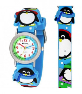 Ravel Children Girls & Boys 3D Cartoon Time Teacher Watch Penguin R1513.72