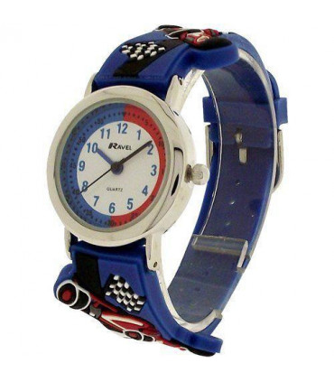 Ravel Children Boys 3D Cartoon Time Teacher Watch Racing Car R1513.31B