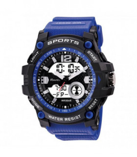 Ravel Adults Ana-Digi Dual time 5ATM Sports Cobalt Blue Digital Watch RDT.2E