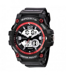 Ravel Adults Ana-Digi Dual time 5ATM Sports Red Digital Watch RDT.2D