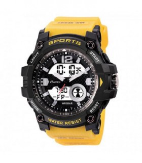 Ravel Adults Ana-Digi Dual time 5ATM Sports Yellow Digital Watch RDT.2F