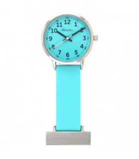Ravel Aqua Silicone Nurses Fob Watch R1107.6
