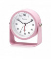 Ravel Bedside Round Metal Alarm Clock with Stand Pink RC050.5