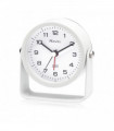 Ravel Bedside Round Metal Alarm Clock with Stand White RC050.4
