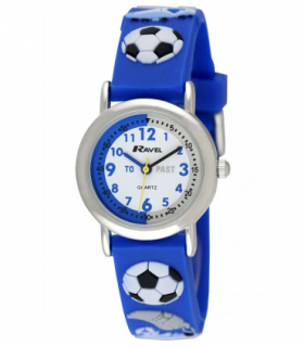 Ravel Children Boys 3D Cartoon Time Teacher Watch Football Blue R1513.32B