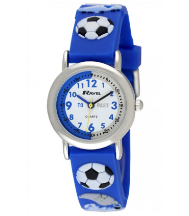 Ravel Children Boys 3D Cartoon Time Teacher Watch Football Blue R1513.32B