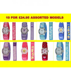 Ravel Children Girl Boy 10 FOR £24.95 ASSORTED MODELS Nylon Velcro Strap Watch R1507  - CLEARANCE NEEDS RE-BATTERY