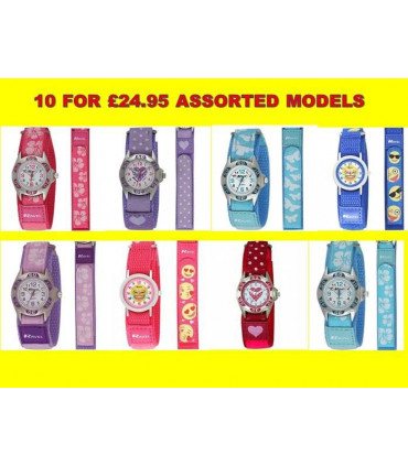 Ravel Children Girl Boy 10 FOR £24.95 ASSORTED MODELS Nylon Velcro Strap Watch R1507  - CLEARANCE NEEDS RE-BATTERY