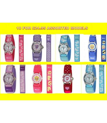 Ravel Children Girl Boy 10 FOR £24.95 ASSORTED MODELS Nylon Velcro Strap Watch R1507  - CLEARANCE NEEDS RE-BATTERY