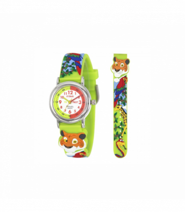 Ravel Children Girls & Boys 3D Cartoon Time Teacher Watch Lime Green Jungle R1513.97