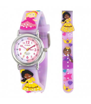 Ravel Children Girls 3D Cartoon Time Teacher Watch Lilac Princess R1513.96