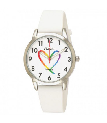 Ravel Girls Sports Pride Matters White Silicone Watch R1812.4M