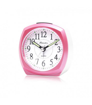 Ravel Front Colour Pop Beep Quartz Alarm Clock Pink RC047.5