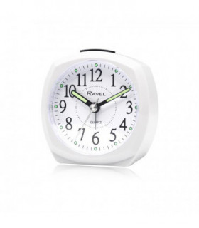 Ravel Front Colour Pop Beep Quartz Alarm Clock White RC047.4