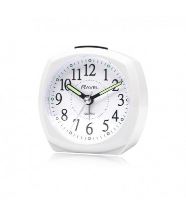 Ravel Front Colour Pop Beep Quartz Alarm Clock White RC047.4