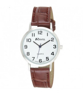 Ravel Mens Classic Strap Watch Brown / Silver Watch R0102.12.1A