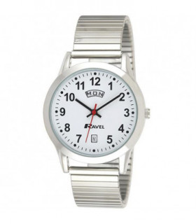 Ravel Mens Stainless Steel Day/Date Expandable Bracelet Strap Watch R0706.20.1EX