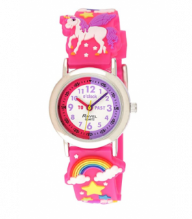 Ravel Children Girls 3D Cartoon Time Teacher Watch Unicorn R1513.79