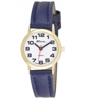 Ravel Ladies Basic White Dial Blue Leather Strap Watch R0105.26.2A