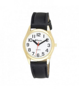 Ravel Womens Classic Strap Black/Gold Watch R0125.02.2