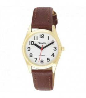 Ravel Womens Classic Strap Brown/Gold Watch R0125.45.2