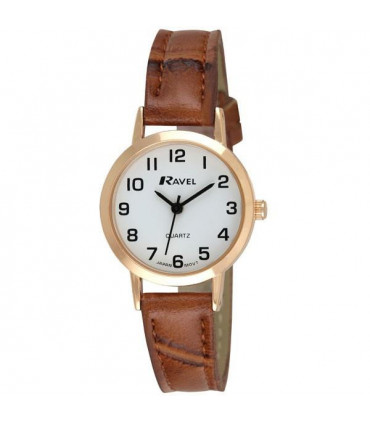 Ravel Ladies Classic Strap Brown / Gold Watch R0102.14.2A