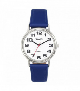 Ravel Ladies Classic White Dial Blue Leather Strap Watch R0105.50.2