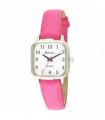 Ravel Ladies Cushion Shaped Brights Leather Strap Watch  Bright Pink