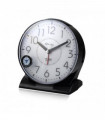 Ravel Large Contemporary Bedside / Mantel Quartz Alarm Clock - Black RC036.3