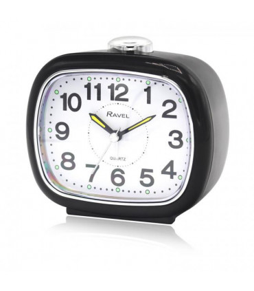 Ravel Large Sized Bedside Quartz Alarm Clock Black RC045.3