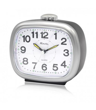 Ravel Large Sized Bedside Quartz Alarm Clock Black/Silver RC045.13