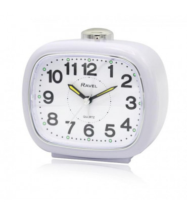 Ravel Large Sized Bedside Quartz Alarm Clock White RC045.4