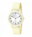 Ravel Mens Bold Number White Dial Gold Expander Bracelet Watch R0232.12.1
