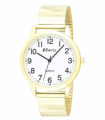 Ravel Mens Bold Number White Dial Gold Expander Bracelet Watch R0232.22.1