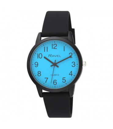 Ravel Mens Sports Blue Dial with Black Silicone Watch R1814.6